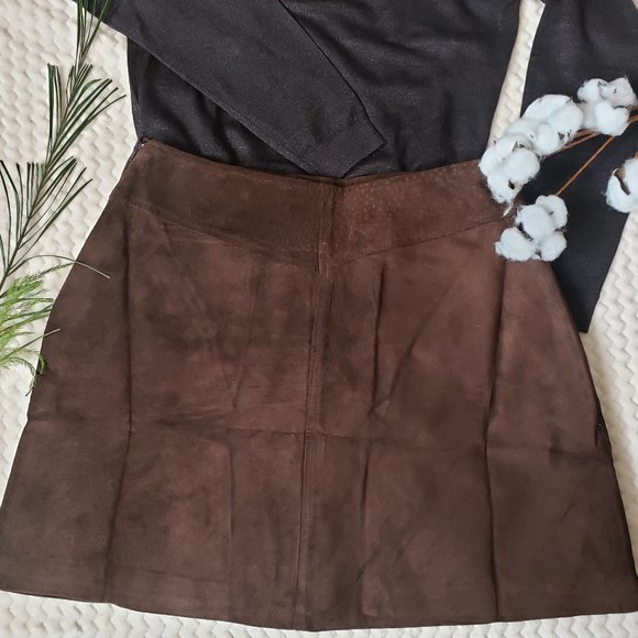 NWT Vintage Suede Mini Skirt 8 - Picture 2 of 5